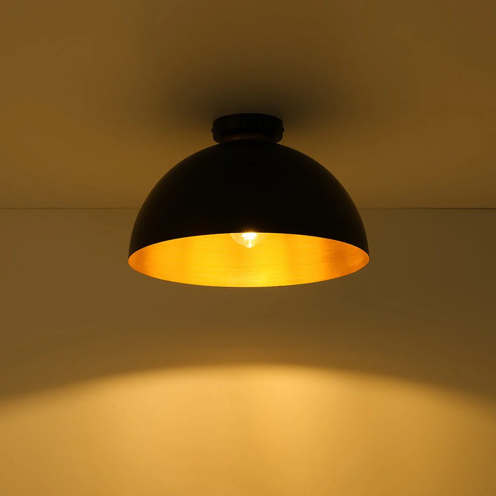 Vintage Farmhouse 1-Light Iron Dome Flush Mount Light - Image 6