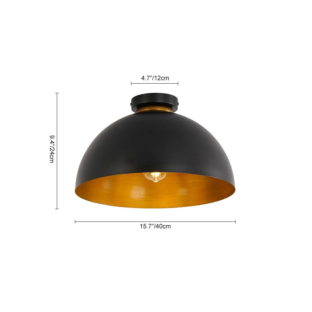 Vintage Farmhouse 1-Light Iron Dome Flush Mount Light - Image 9