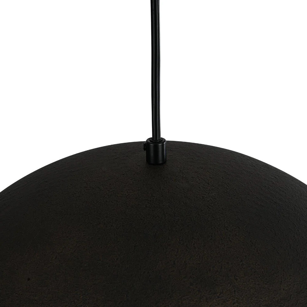 Vintage Luxe Black Gold Hammered Dome Pendant Light - Image 14