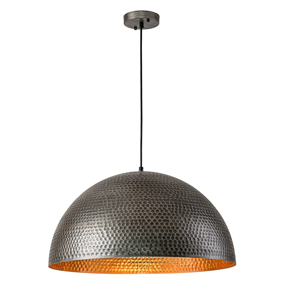 Vintage Luxe Oversized Hammered Dome Pendant Light - Image 11