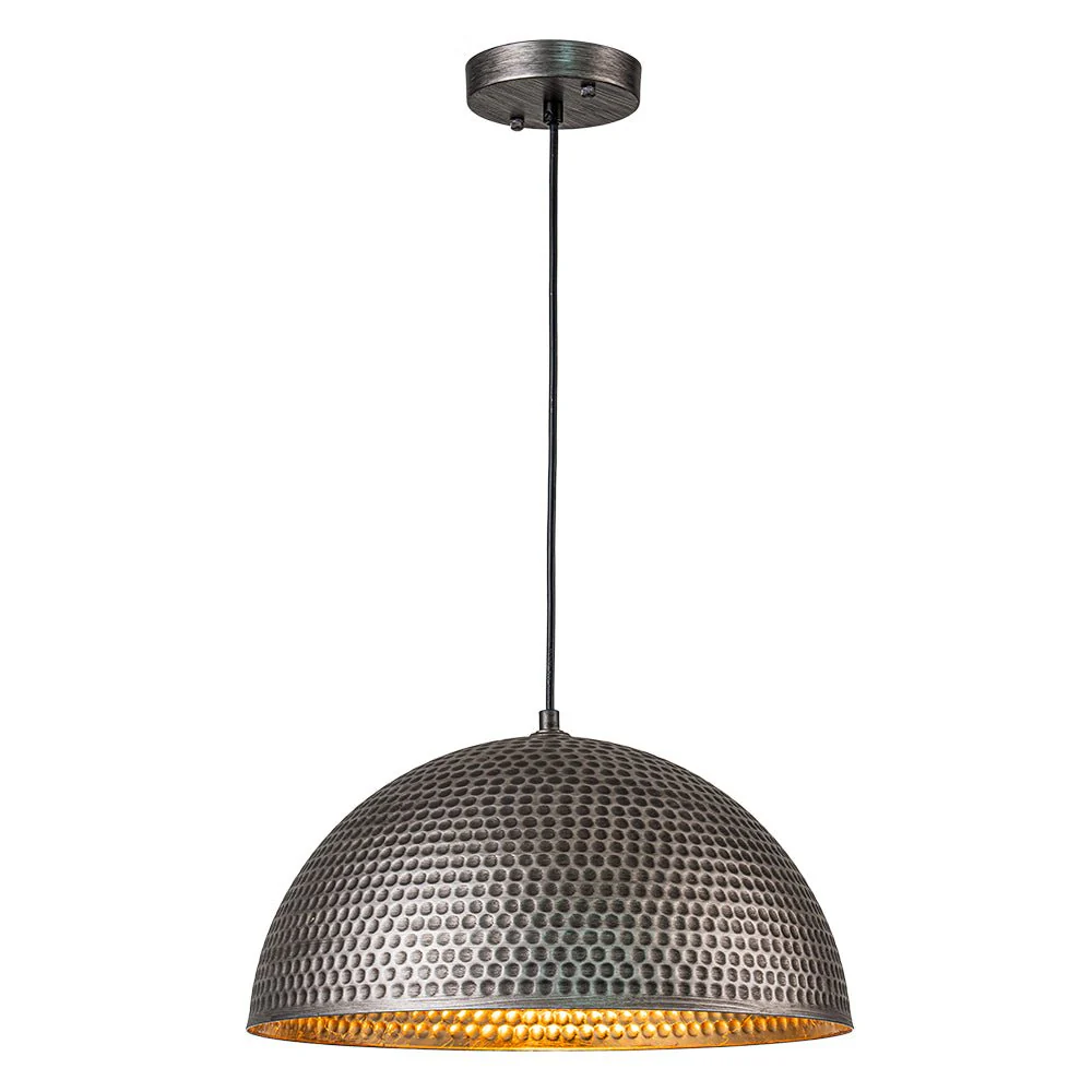 Vintage Luxe Oversized Hammered Dome Pendant Light - Image 12