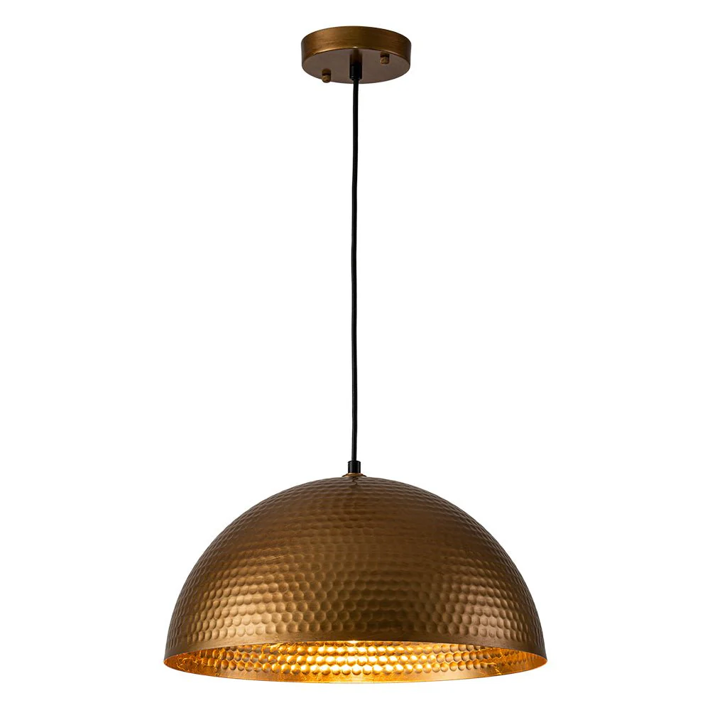 Vintage Luxe Oversized Hammered Dome Pendant Light - Image 13