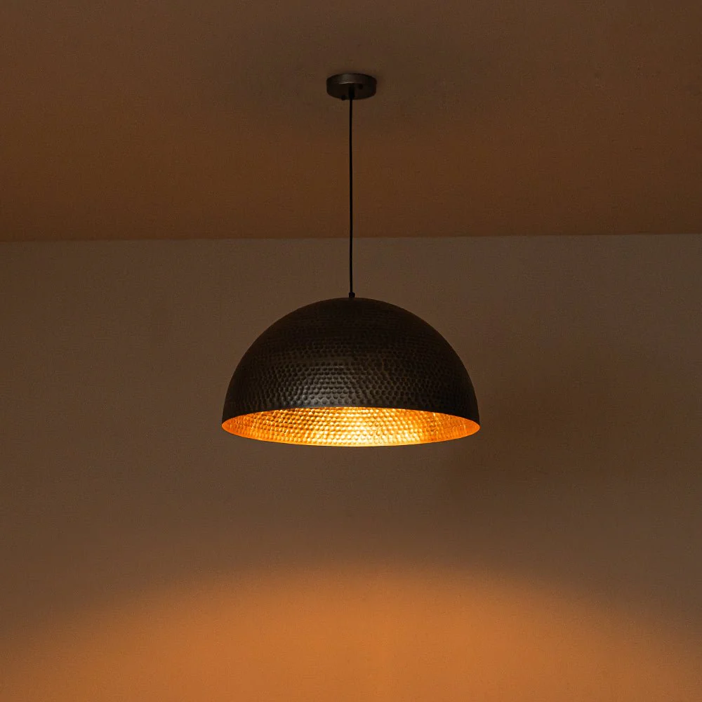 Vintage Luxe Oversized Hammered Dome Pendant Light - Image 15
