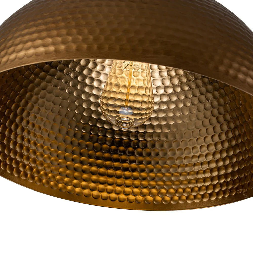 Vintage Luxe Oversized Hammered Dome Pendant Light - Image 16