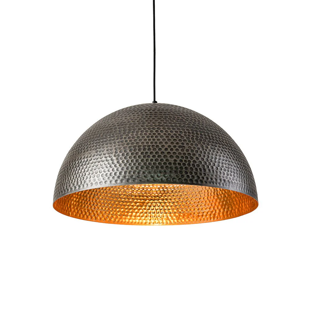 Vintage Luxe Oversized Hammered Dome Pendant Light - Image 7