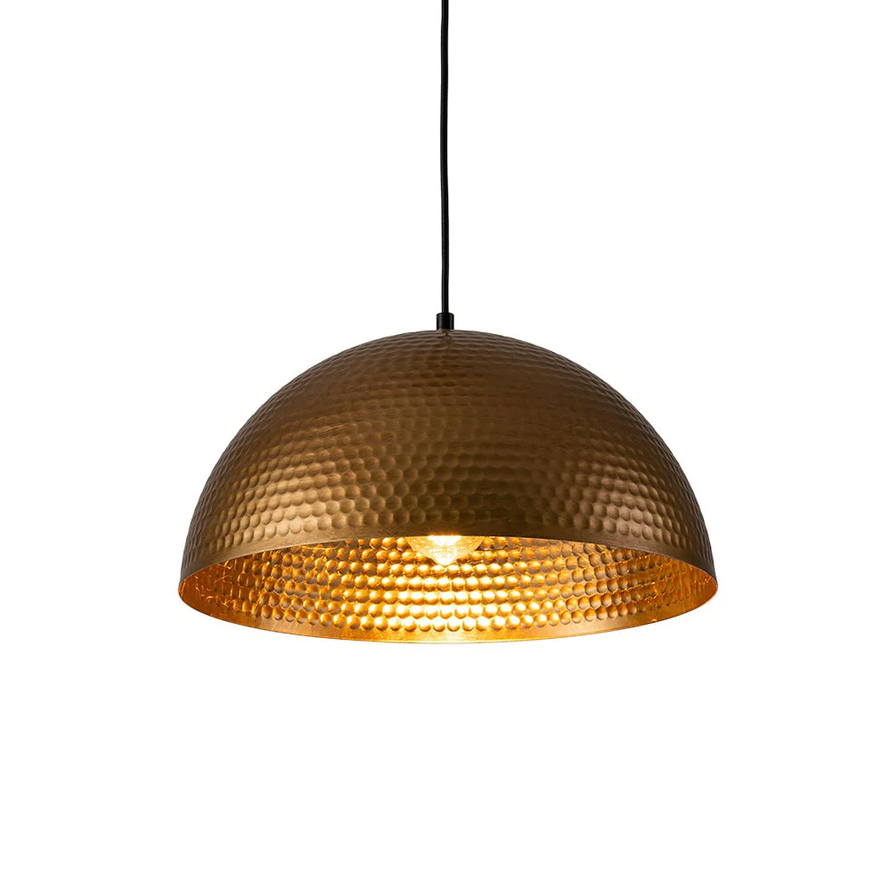 Vintage Luxe Oversized Hammered Dome Pendant Light - Image 9