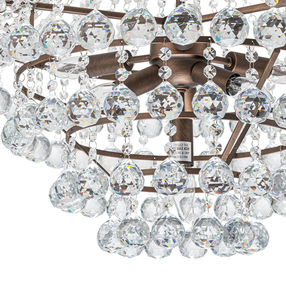 Vintage Luxury Antique Bronze Crystal Empire Chandelier - Image 16