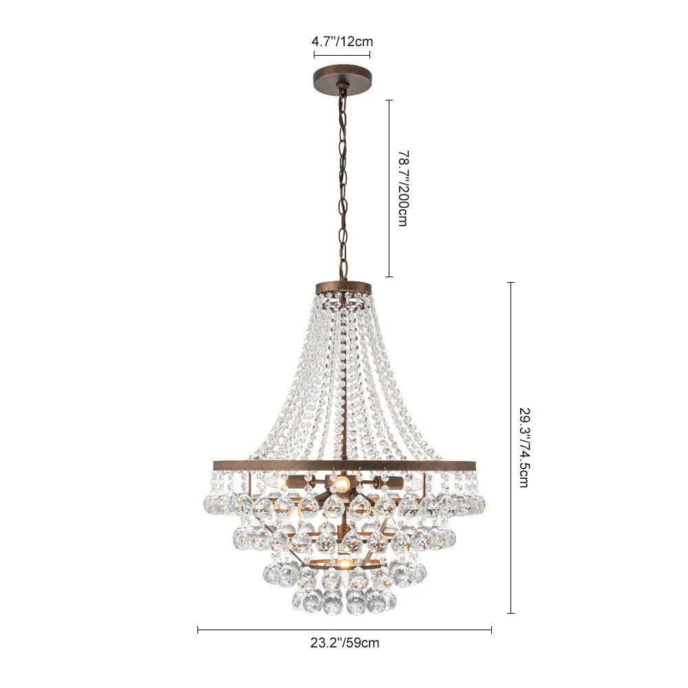 Vintage Luxury Antique Bronze Crystal Empire Chandelier - Image 19