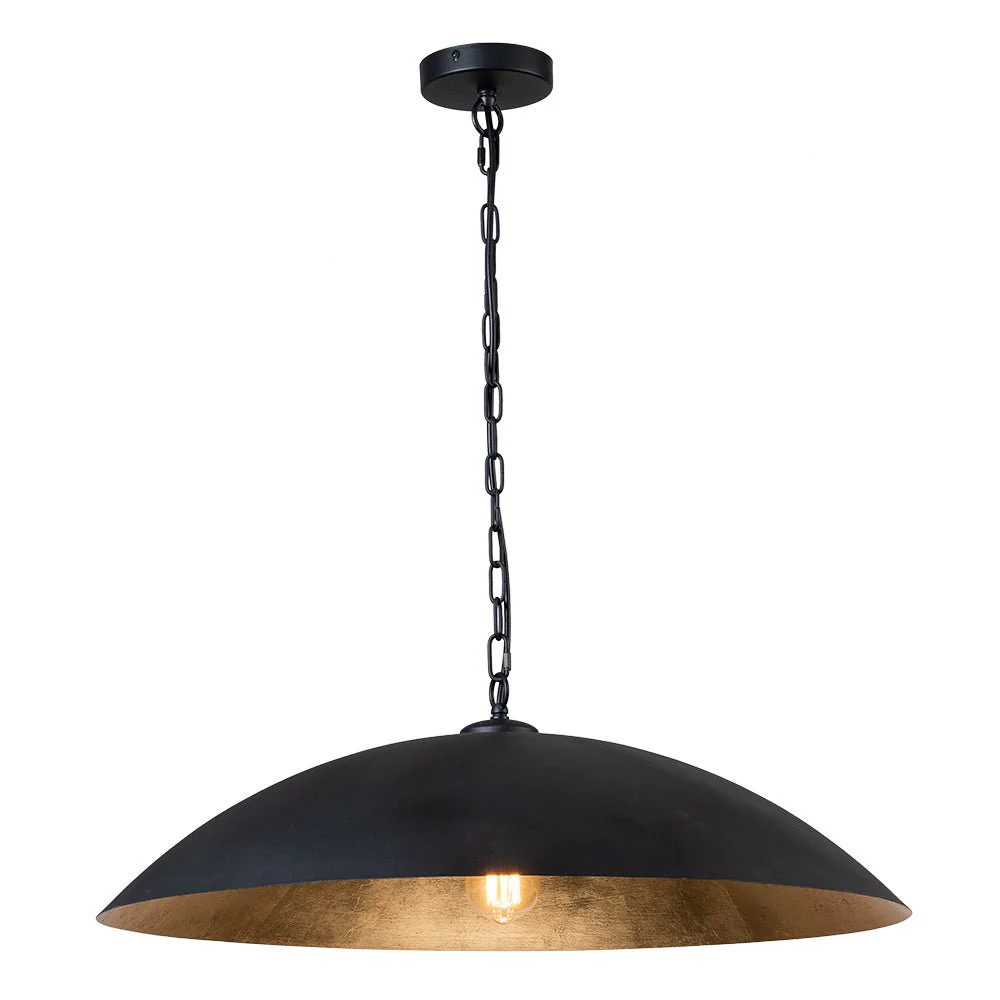 Vintage Oversized Flat Dome Metal Pendant Light - Image 14