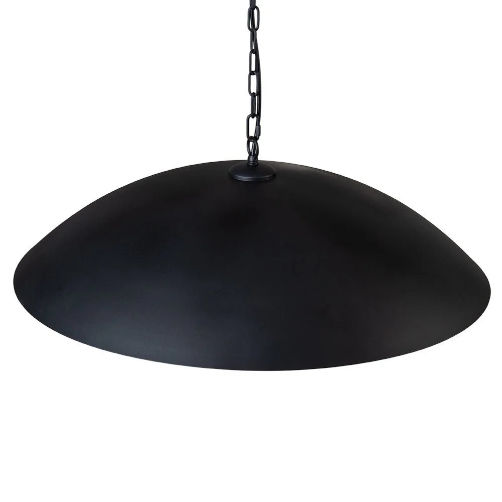 Vintage Oversized Flat Dome Metal Pendant Light - Image 22