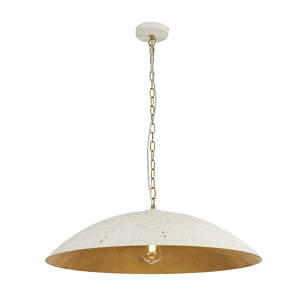 Vintage Oversized Flat Dome Metal Pendant Light - Image 25