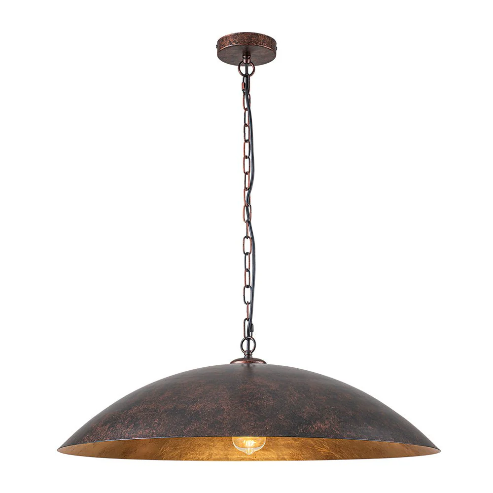 Vintage Oversized Flat Dome Metal Pendant Light - Image 43