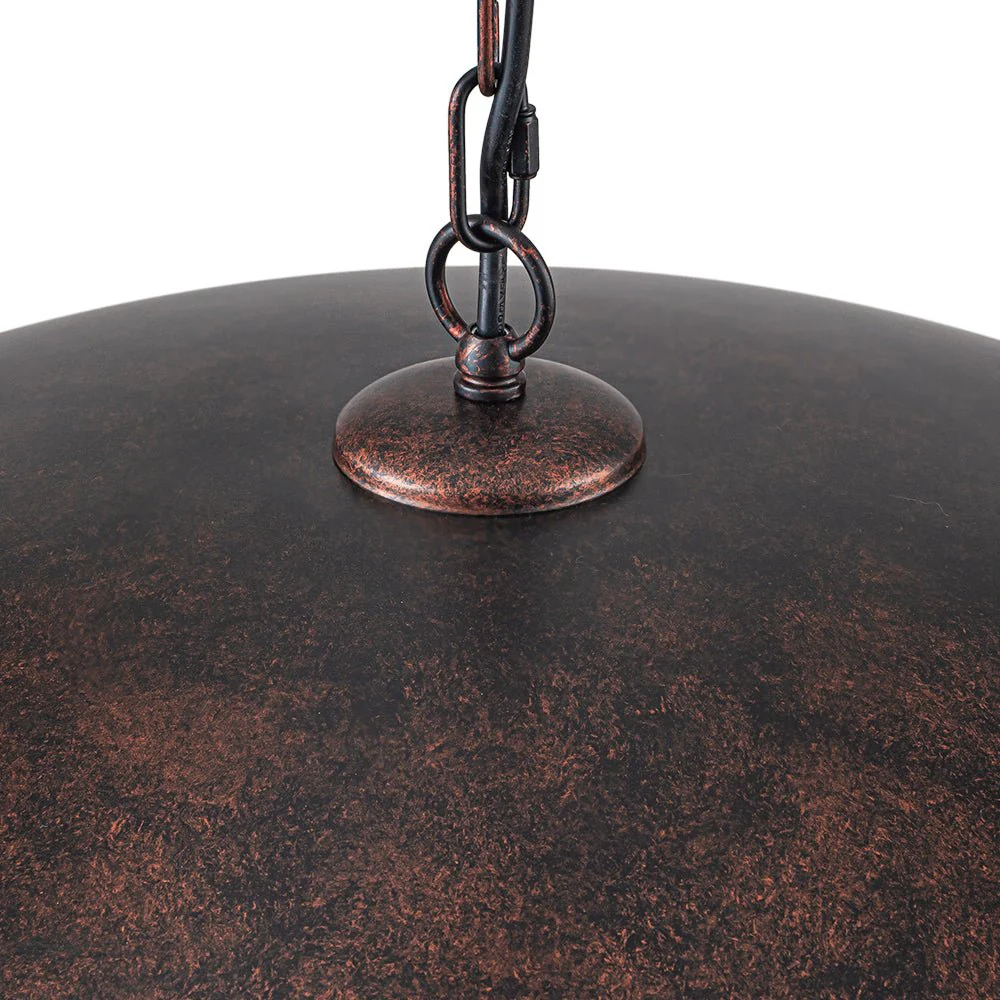 Vintage Oversized Flat Dome Metal Pendant Light - Image 45