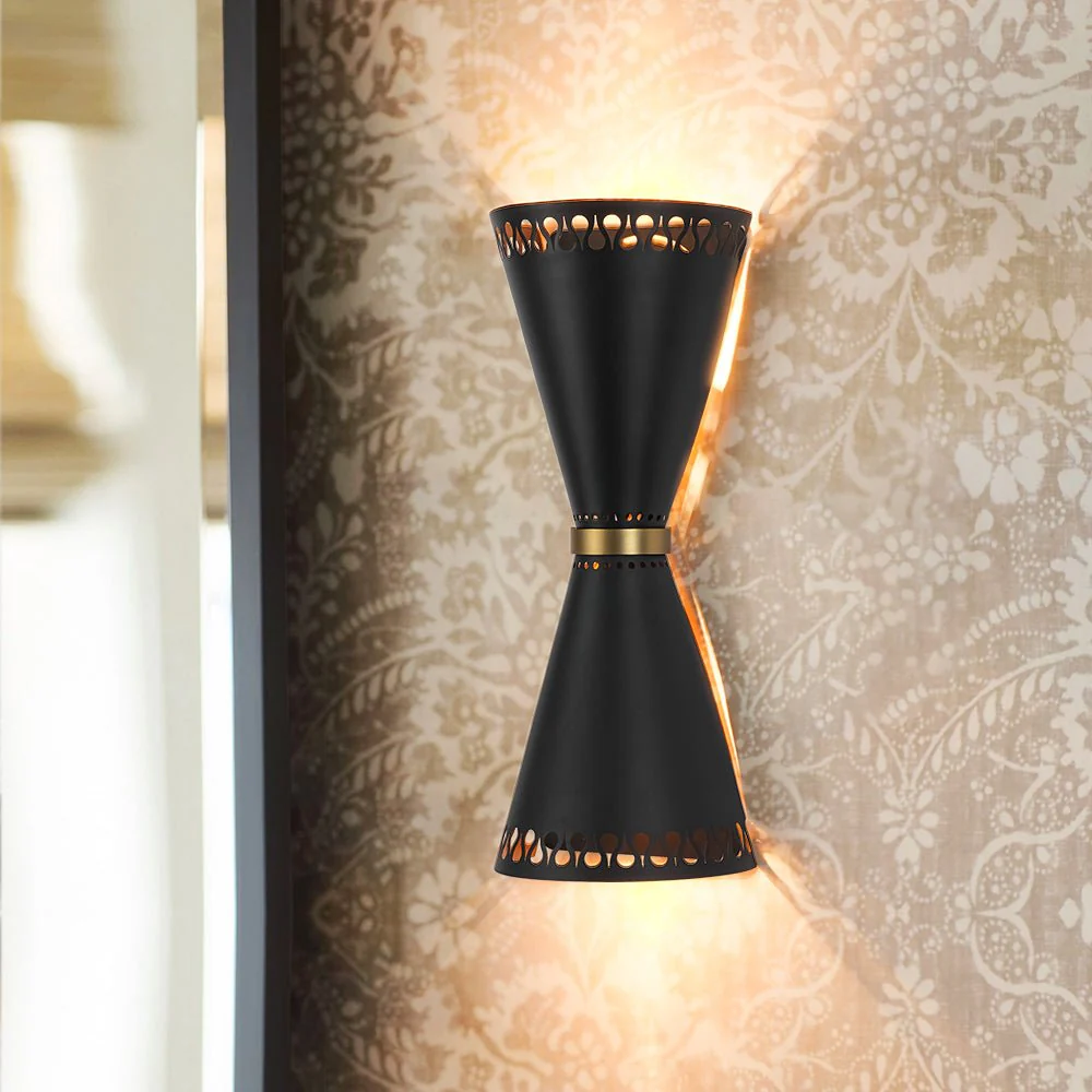 Vintage Up Down Hourglass Flush Mount Wall Light - Image 2