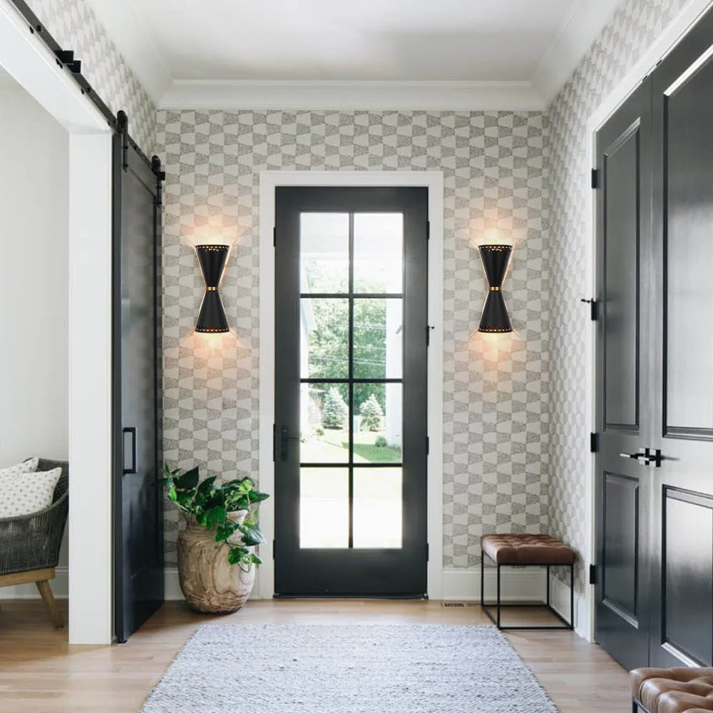 Vintage Up Down Hourglass Flush Mount Wall Light - Image 3