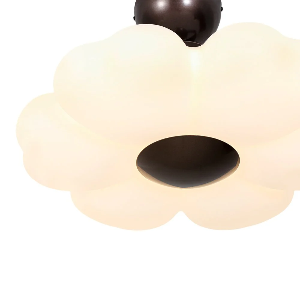 White Camellia Bloom Dimmable LED Semi Flush Mount Light - Image 10