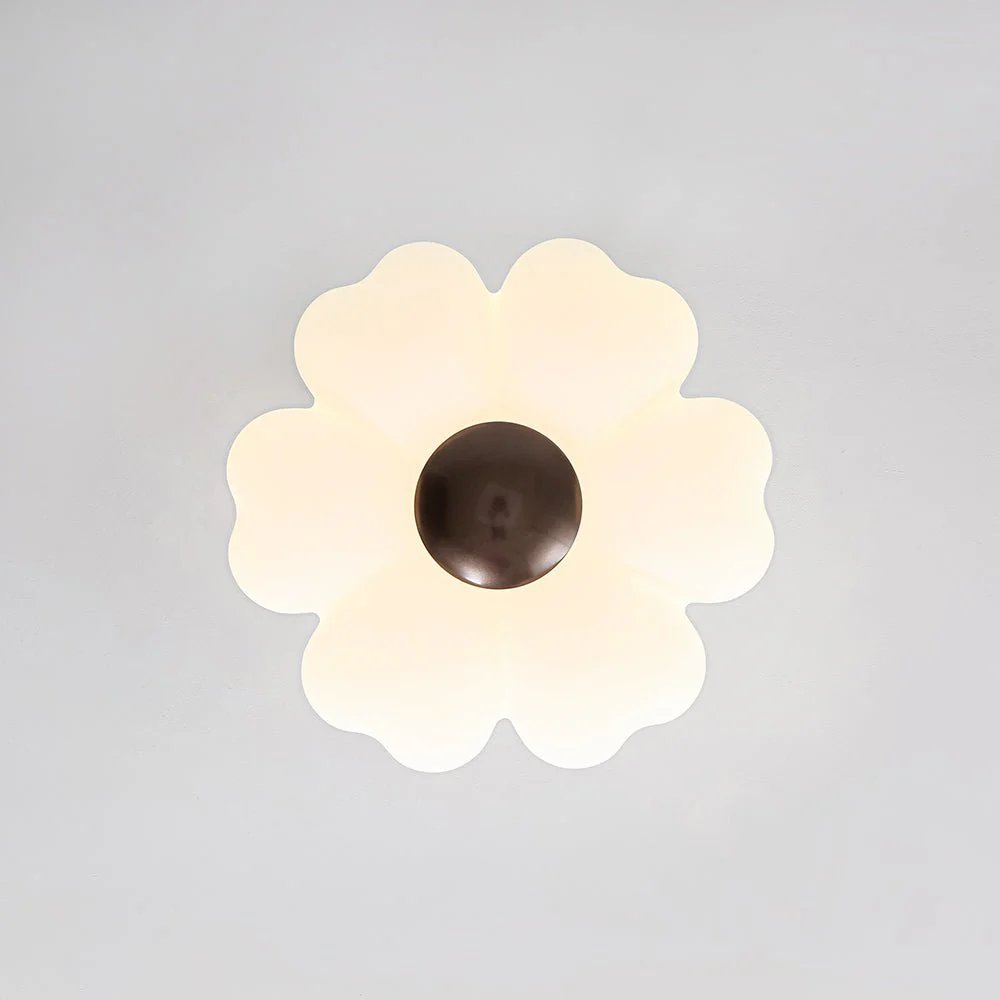 White Camellia Bloom Dimmable LED Semi Flush Mount Light - Image 11
