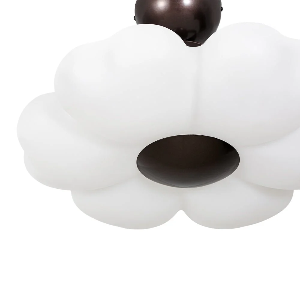 White Camellia Bloom Dimmable LED Semi Flush Mount Light - Image 9