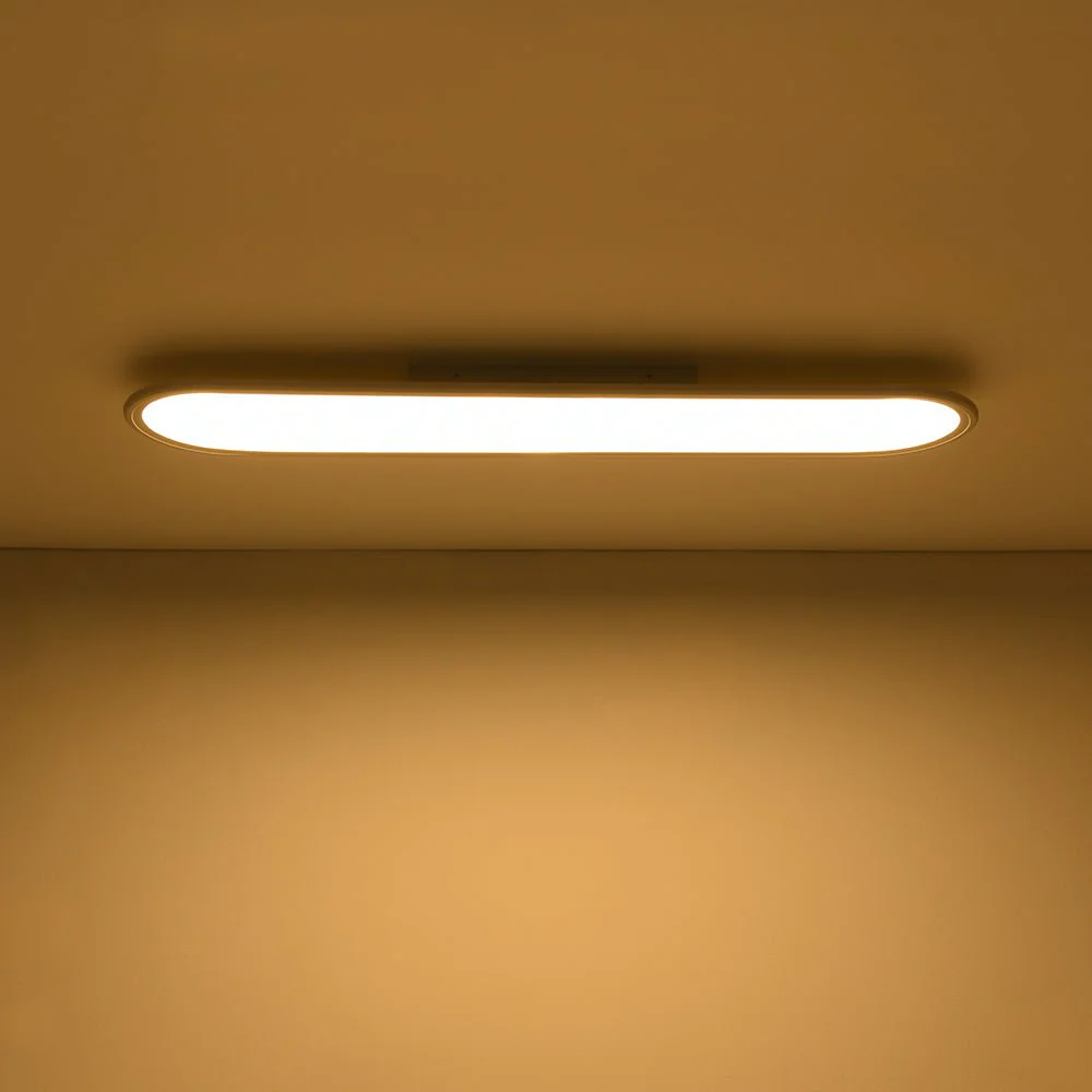 White Long Oval Warm Dimmable LED Semi Flush Mount - Image 10