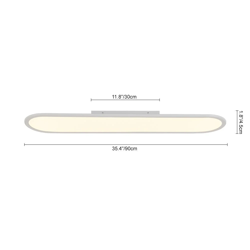White Long Oval Warm Dimmable LED Semi Flush Mount - Image 11