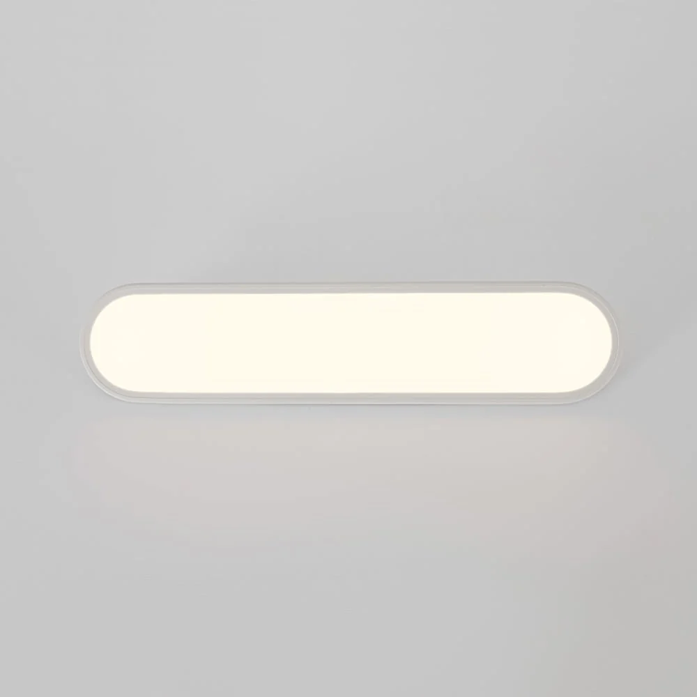 White Long Oval Warm Dimmable LED Semi Flush Mount - Image 12