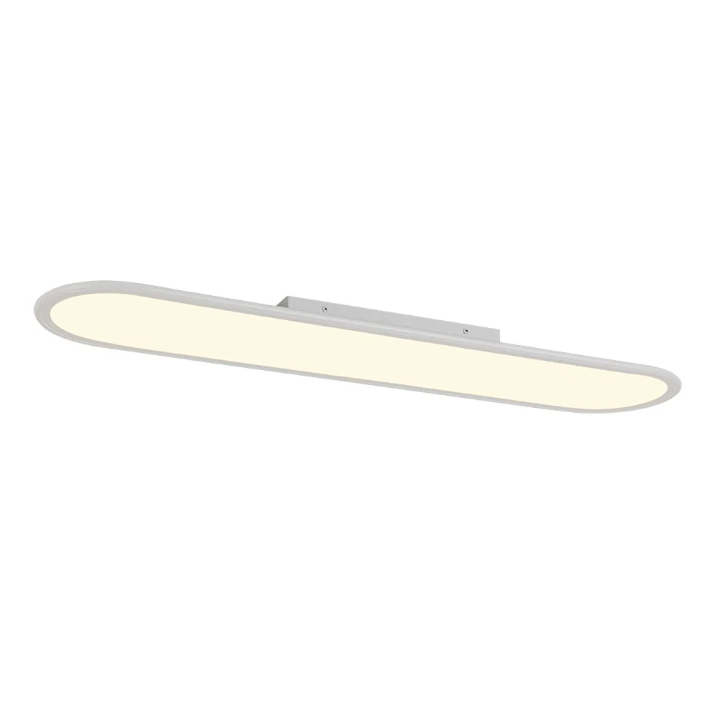 White Long Oval Warm Dimmable LED Semi Flush Mount - Image 3