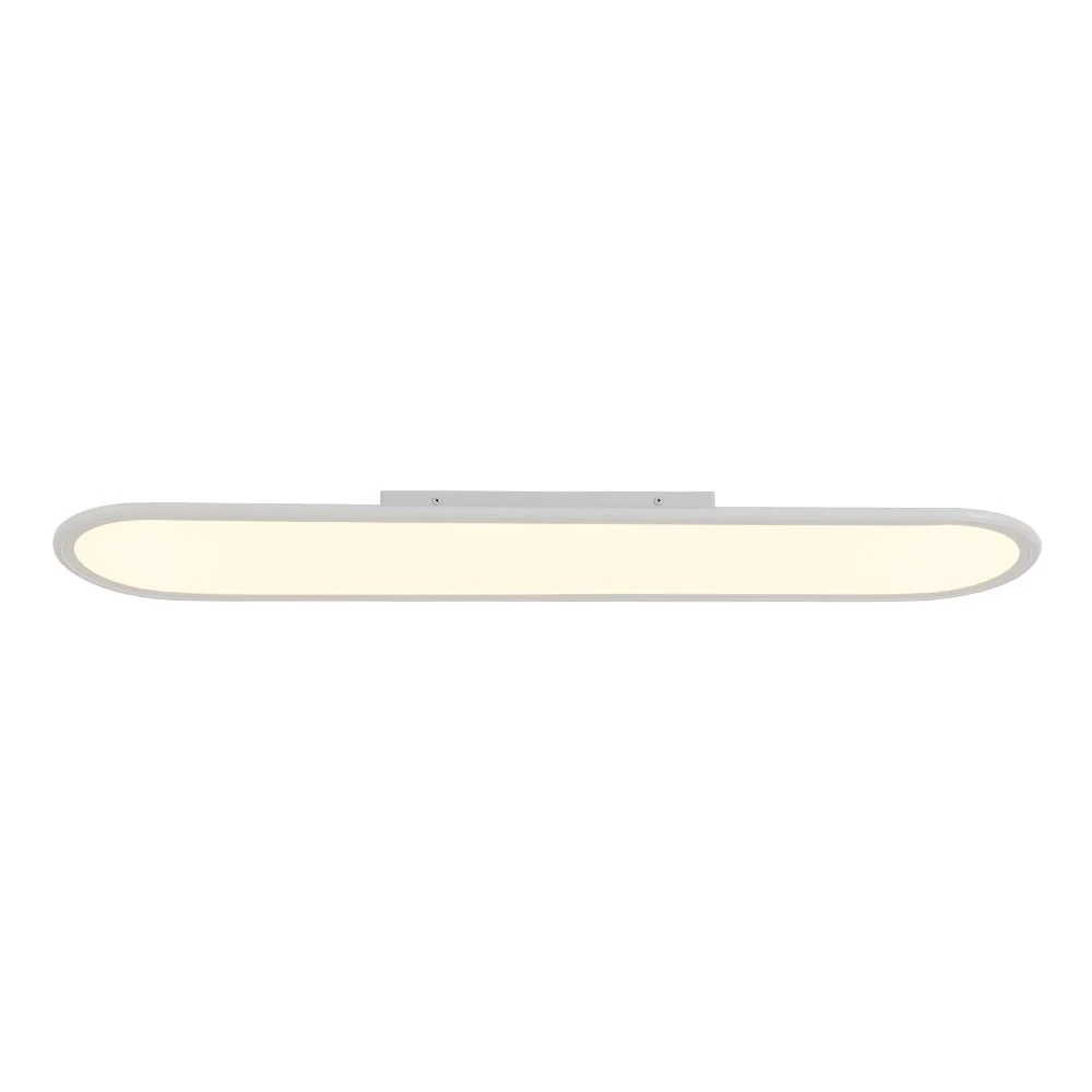 White Long Oval Warm Dimmable LED Semi Flush Mount - Image 5
