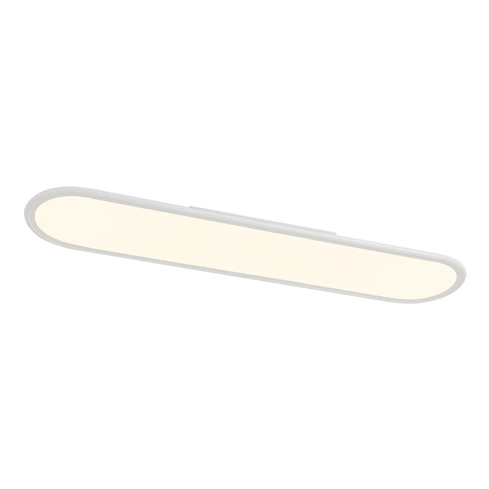 White Long Oval Warm Dimmable LED Semi Flush Mount - Image 6