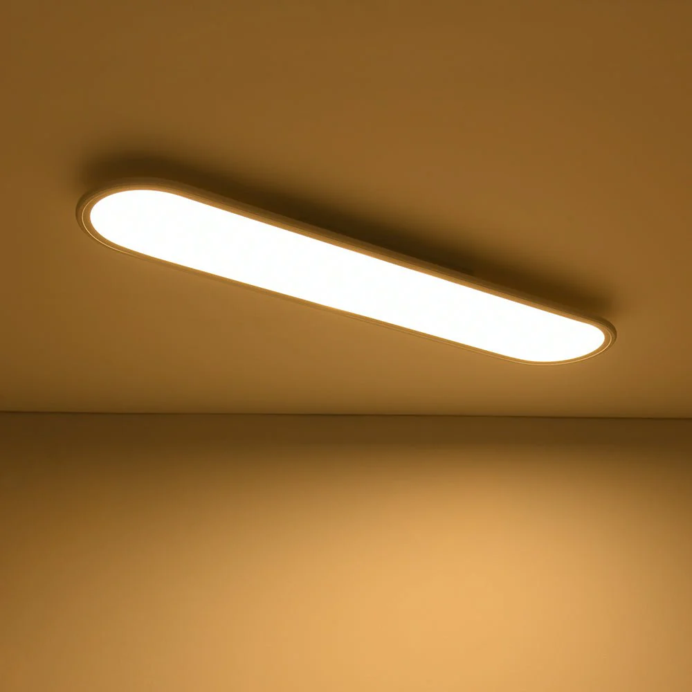 White Long Oval Warm Dimmable LED Semi Flush Mount - Image 8