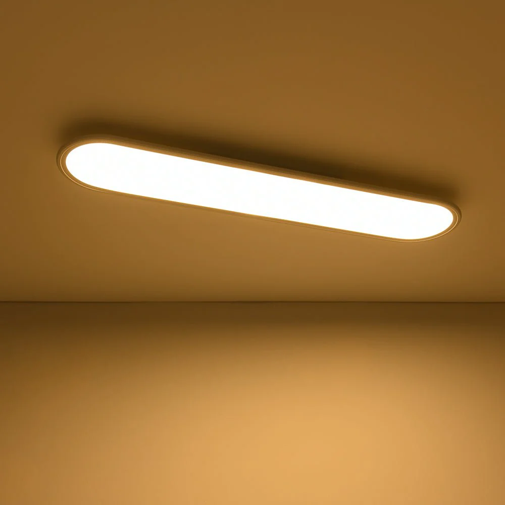 White Long Oval Warm Dimmable LED Semi Flush Mount - Image 9