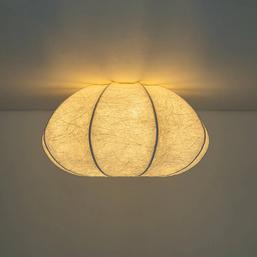 White Silk Scalloped Cage Flush Mount Ceiling Light - Image 14