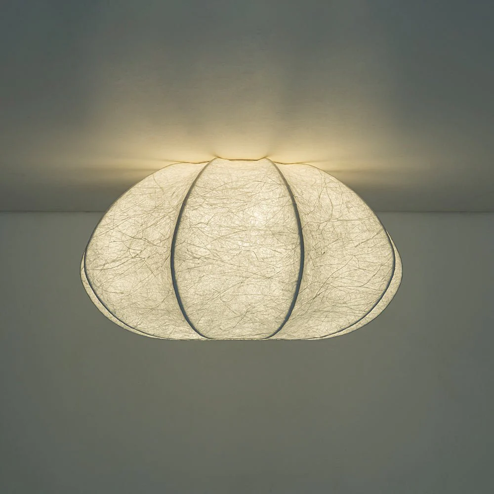 White Silk Scalloped Cage Flush Mount Ceiling Light - Image 15
