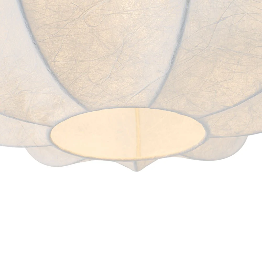 White Silk Scalloped Cage Flush Mount Ceiling Light - Image 16