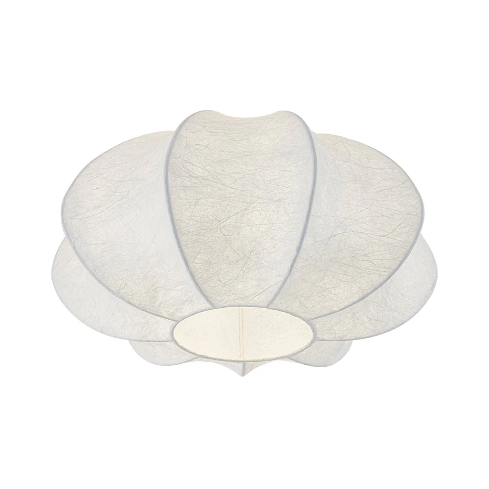 White Silk Scalloped Cage Flush Mount Ceiling Light - Image 4