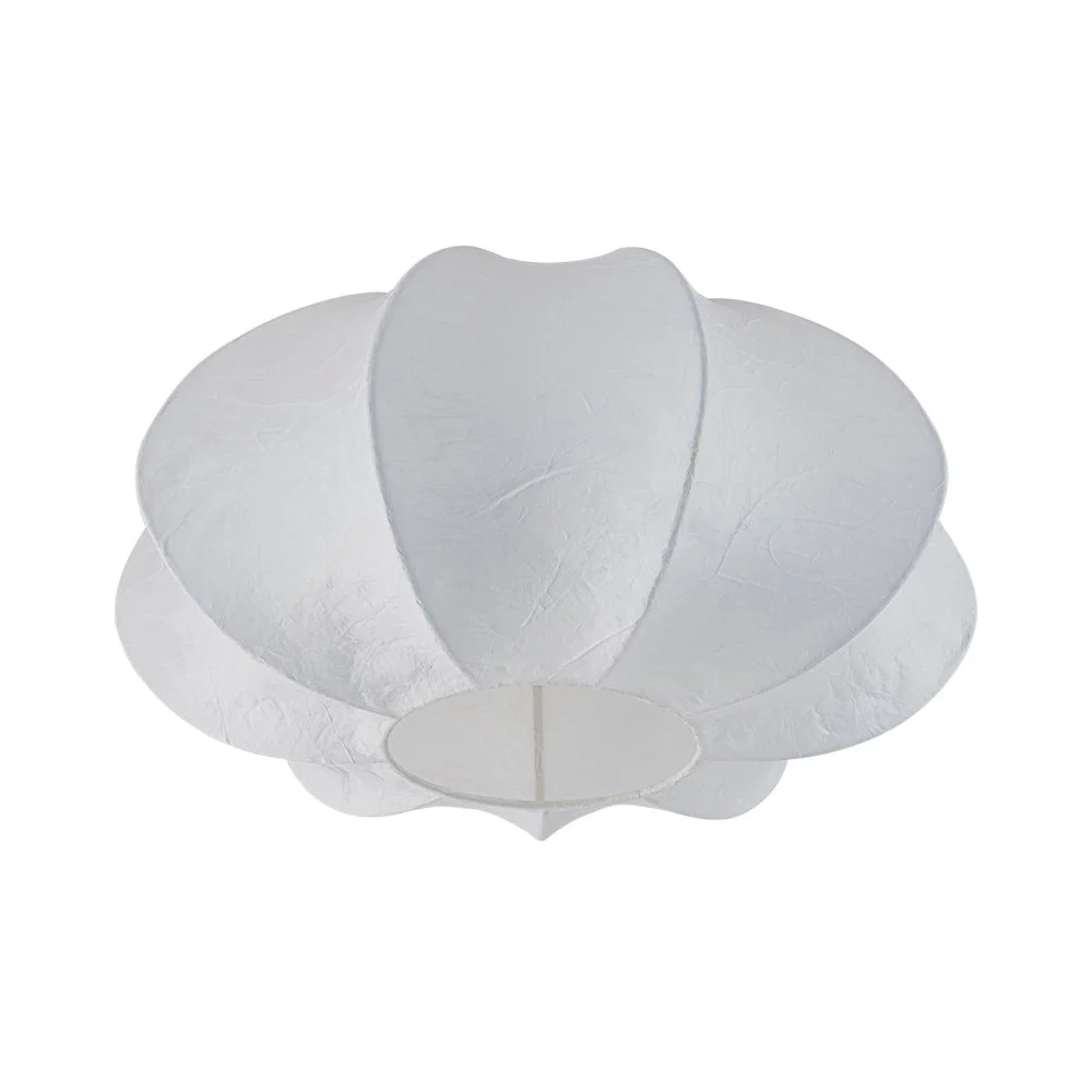 White Silk Scalloped Cage Flush Mount Ceiling Light - Image 5