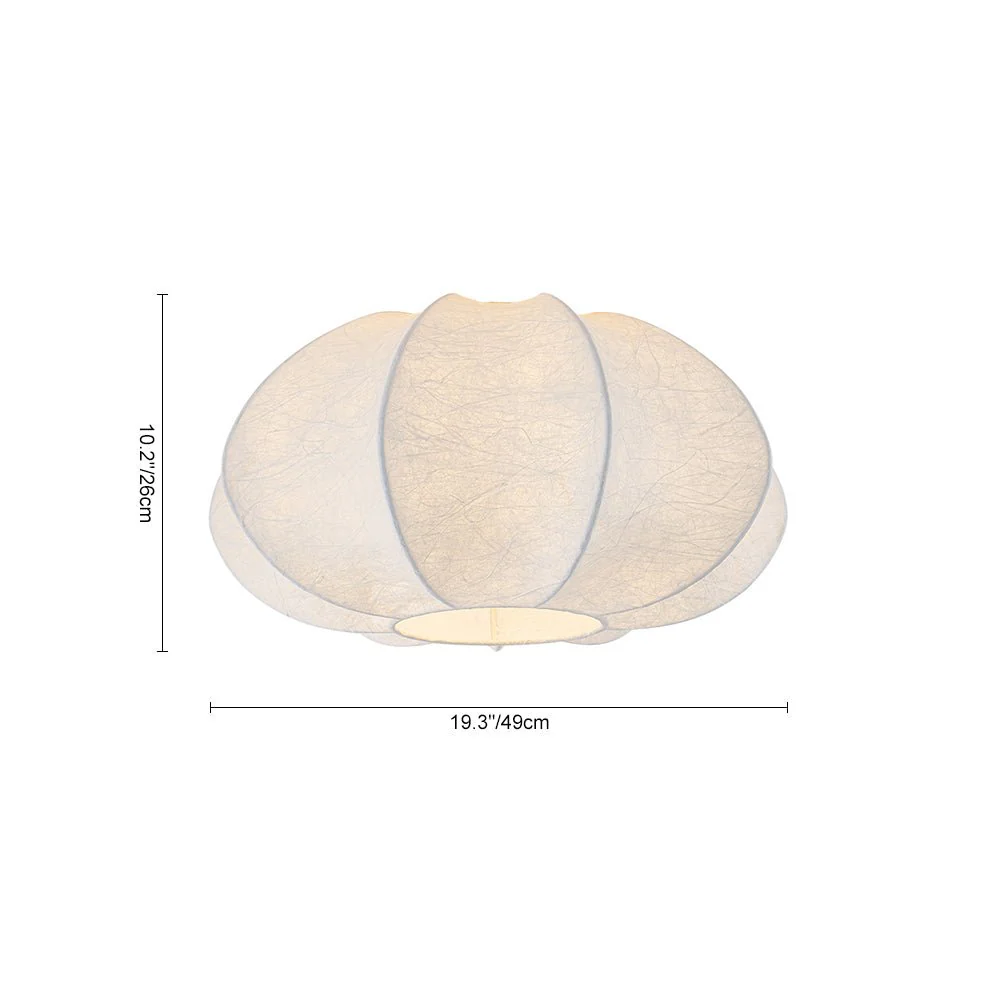 White Silk Scalloped Cage Flush Mount Ceiling Light - Image 8