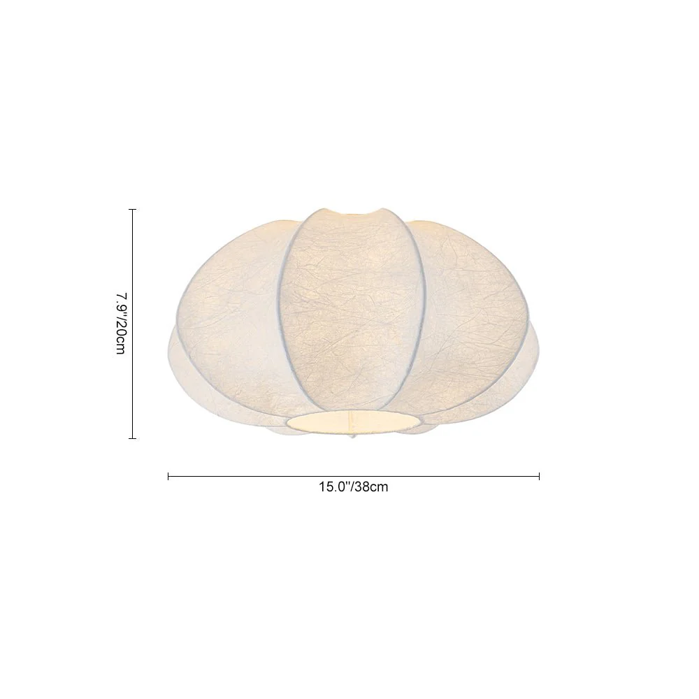 White Silk Scalloped Cage Flush Mount Ceiling Light - Image 9
