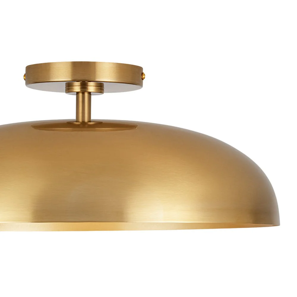 Wide Iron Dome Dimmable LED Semi Flush Ceiling Light - Image 10