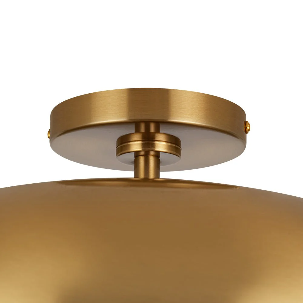 Wide Iron Dome Dimmable LED Semi Flush Ceiling Light - Image 13