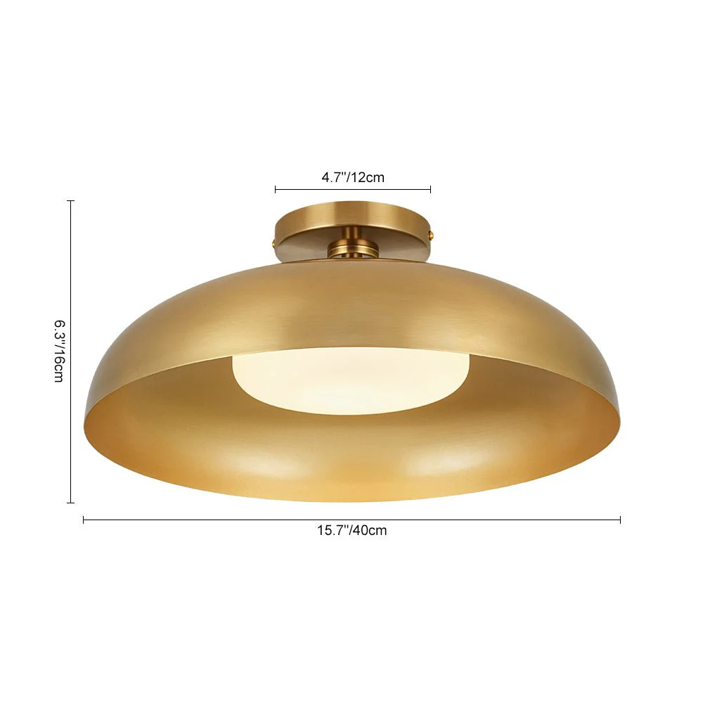Wide Iron Dome Dimmable LED Semi Flush Ceiling Light - Image 17