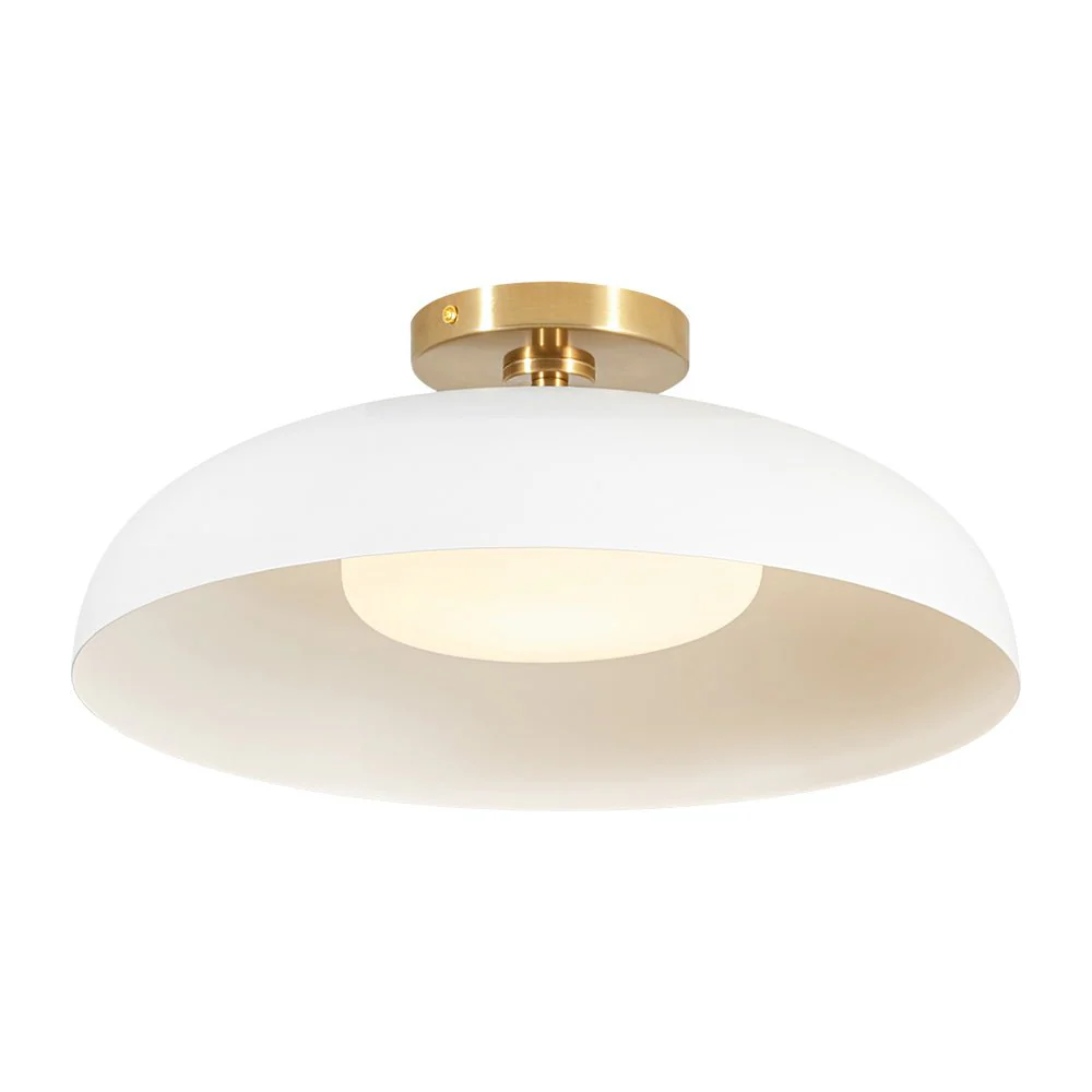 Wide Iron Dome Dimmable LED Semi Flush Ceiling Light - Image 18