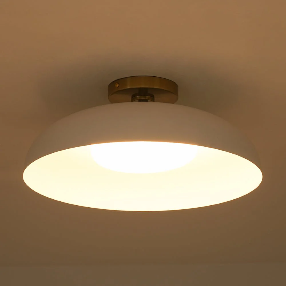Wide Iron Dome Dimmable LED Semi Flush Ceiling Light - Image 22