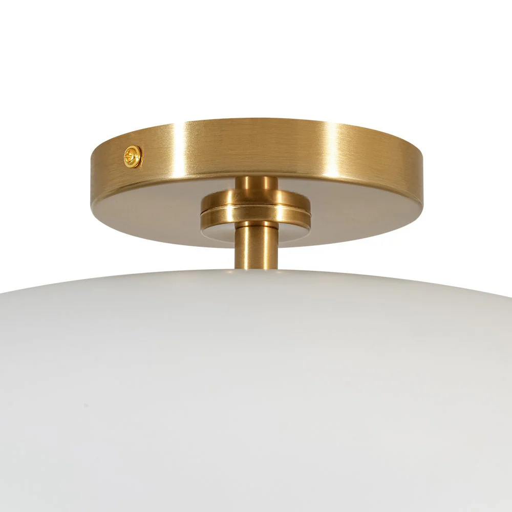 Wide Iron Dome Dimmable LED Semi Flush Ceiling Light - Image 26