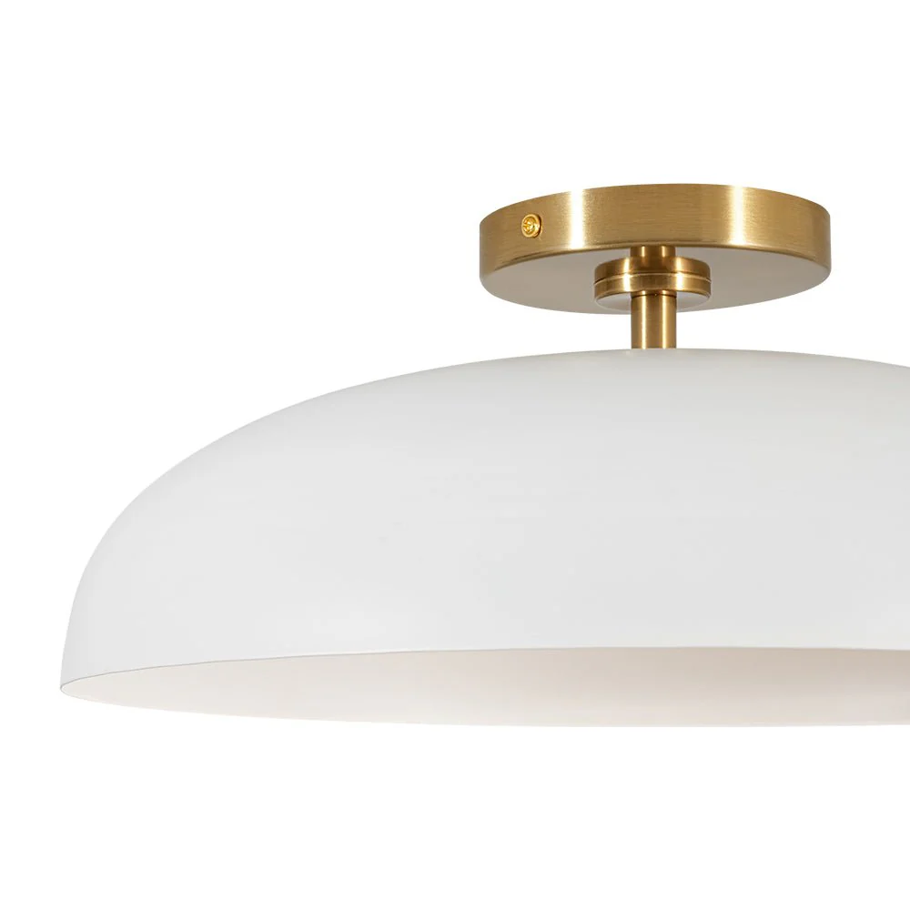 Wide Iron Dome Dimmable LED Semi Flush Ceiling Light - Image 27