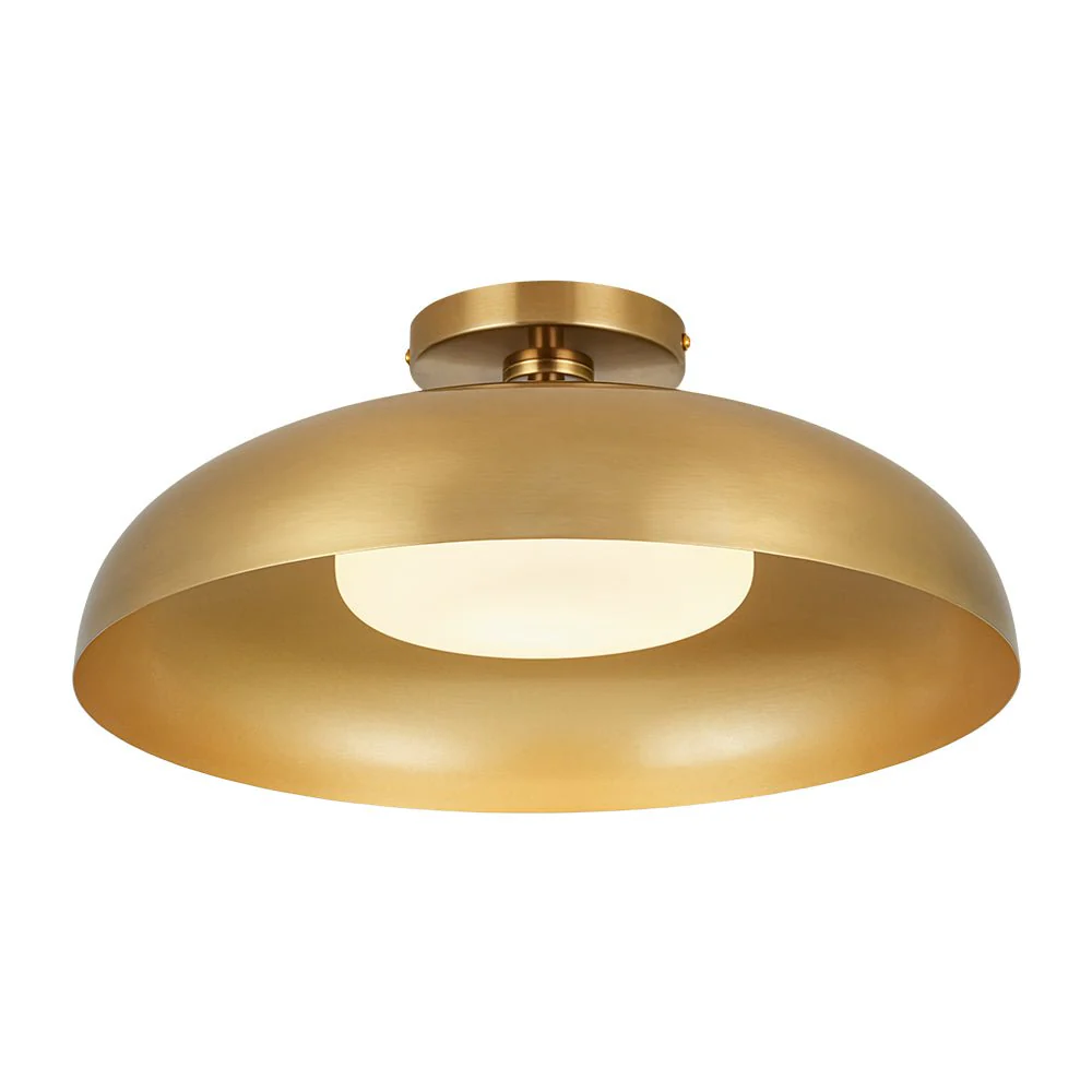 Wide Iron Dome Dimmable LED Semi Flush Ceiling Light - Image 6