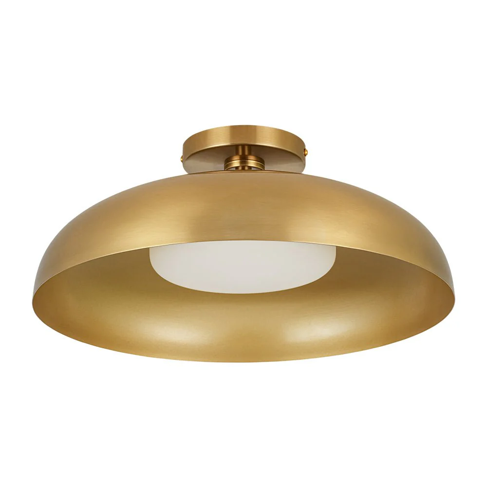 Wide Iron Dome Dimmable LED Semi Flush Ceiling Light - Image 7