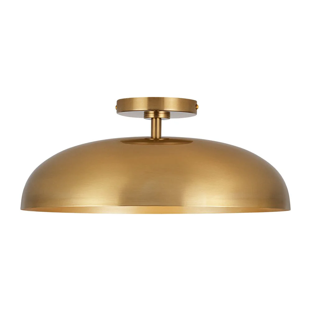 Wide Iron Dome Dimmable LED Semi Flush Ceiling Light - Image 8