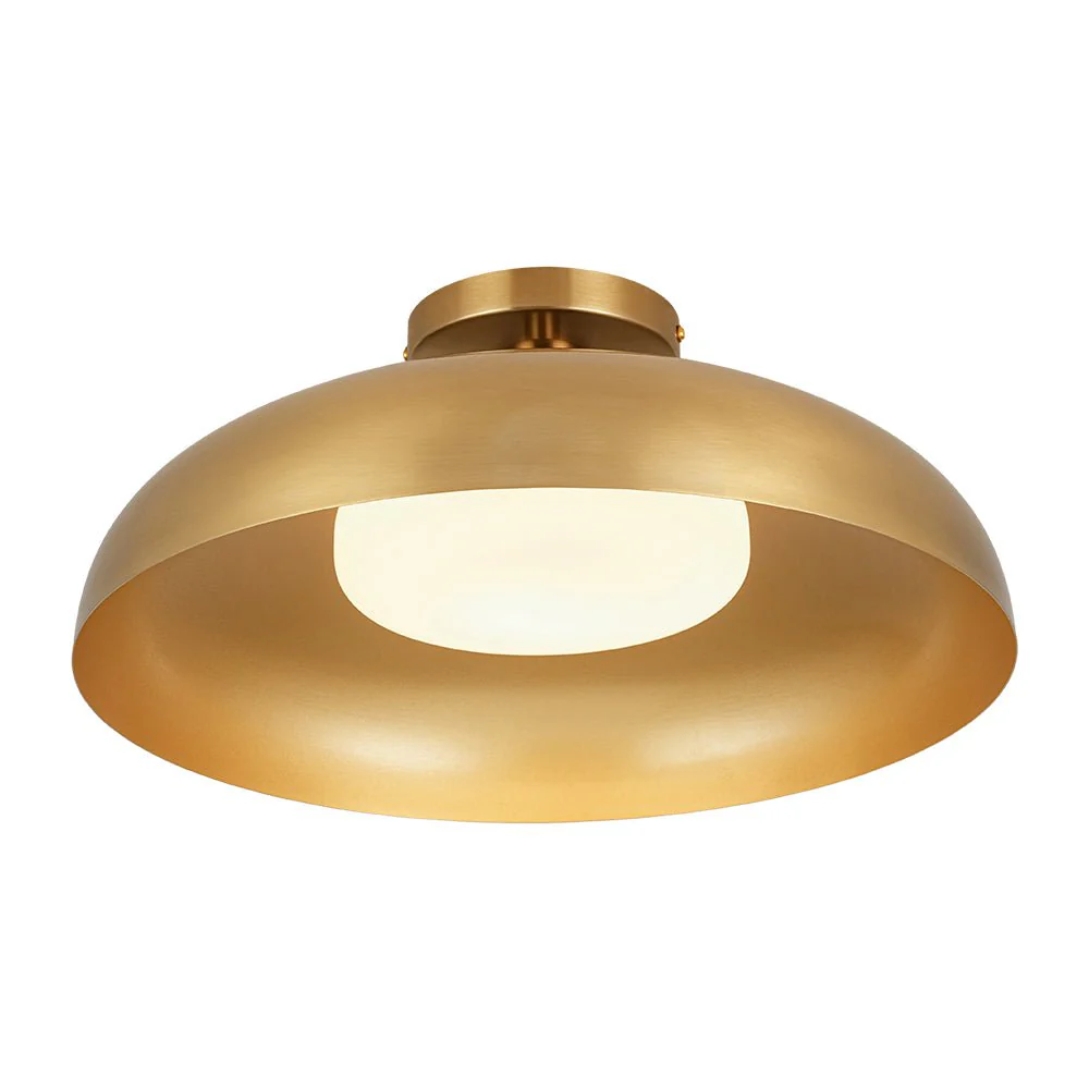Wide Iron Dome Dimmable LED Semi Flush Ceiling Light - Image 9