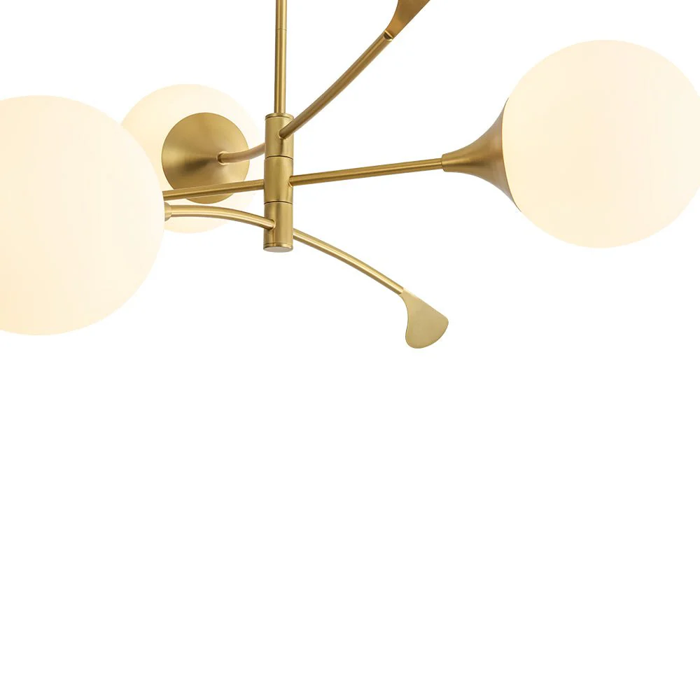 Wind-Vane Tiered 3-Light Opal Glass Globe Sputnik Chandelier - Image 12