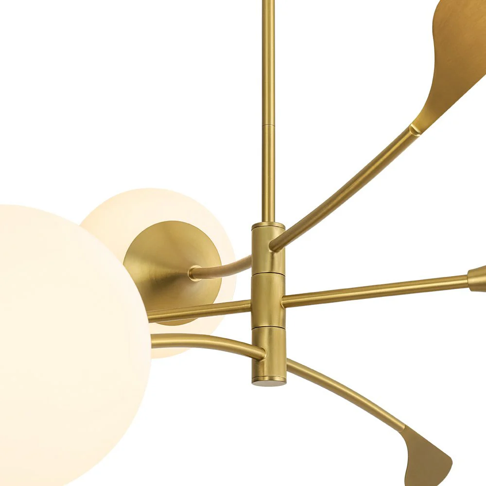 Wind-Vane Tiered 3-Light Opal Glass Globe Sputnik Chandelier - Image 13